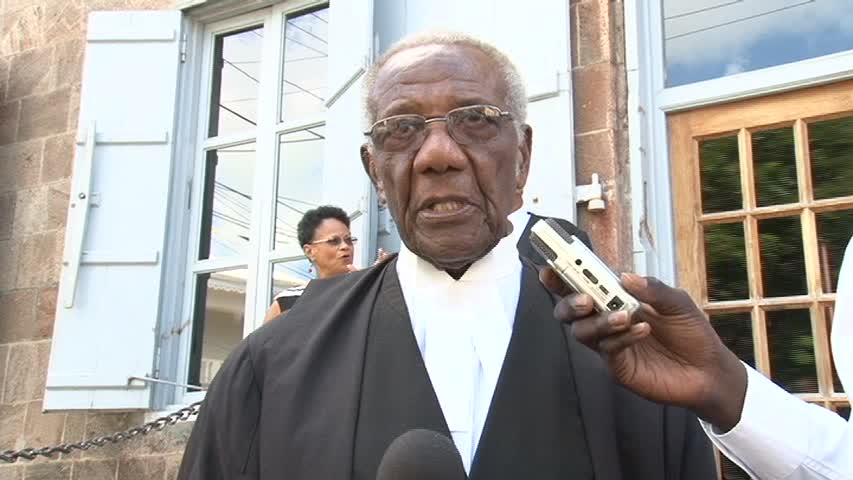 Senior Lawyer on Nevis Mr. Theodore Hobson QC after a special sitting of the High Court in Nevis in honour of the 50 year since his admittance to the Bar in St. Christopher and Nevis in November 1963